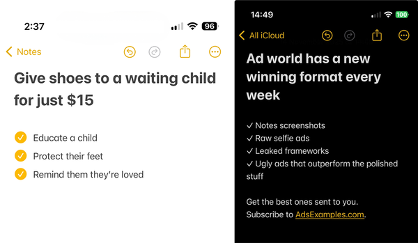 The Apple Notes Ad Format